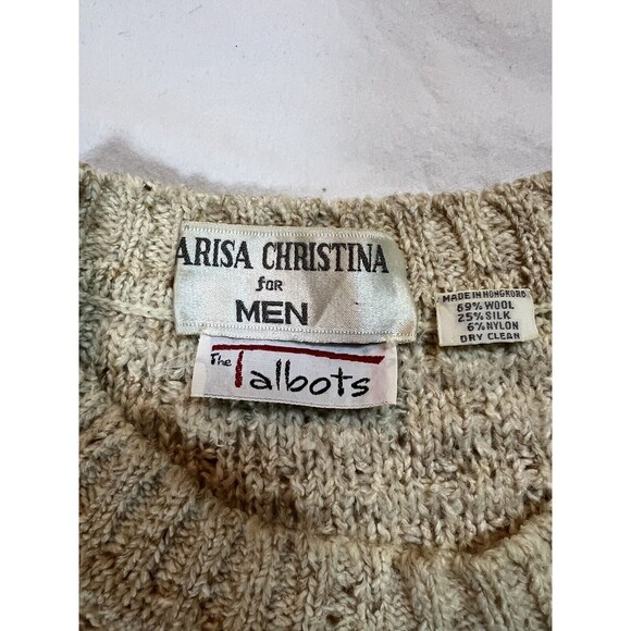 Marisa Christina Cable Knit Sweater Talbots Silk Wool VTG |‎ Cream | Size Medium - Picture 8 of 16